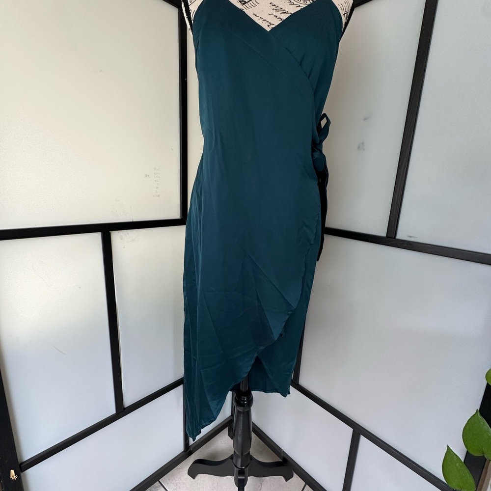 Fashion Nova Asymmetrical Teal Dress